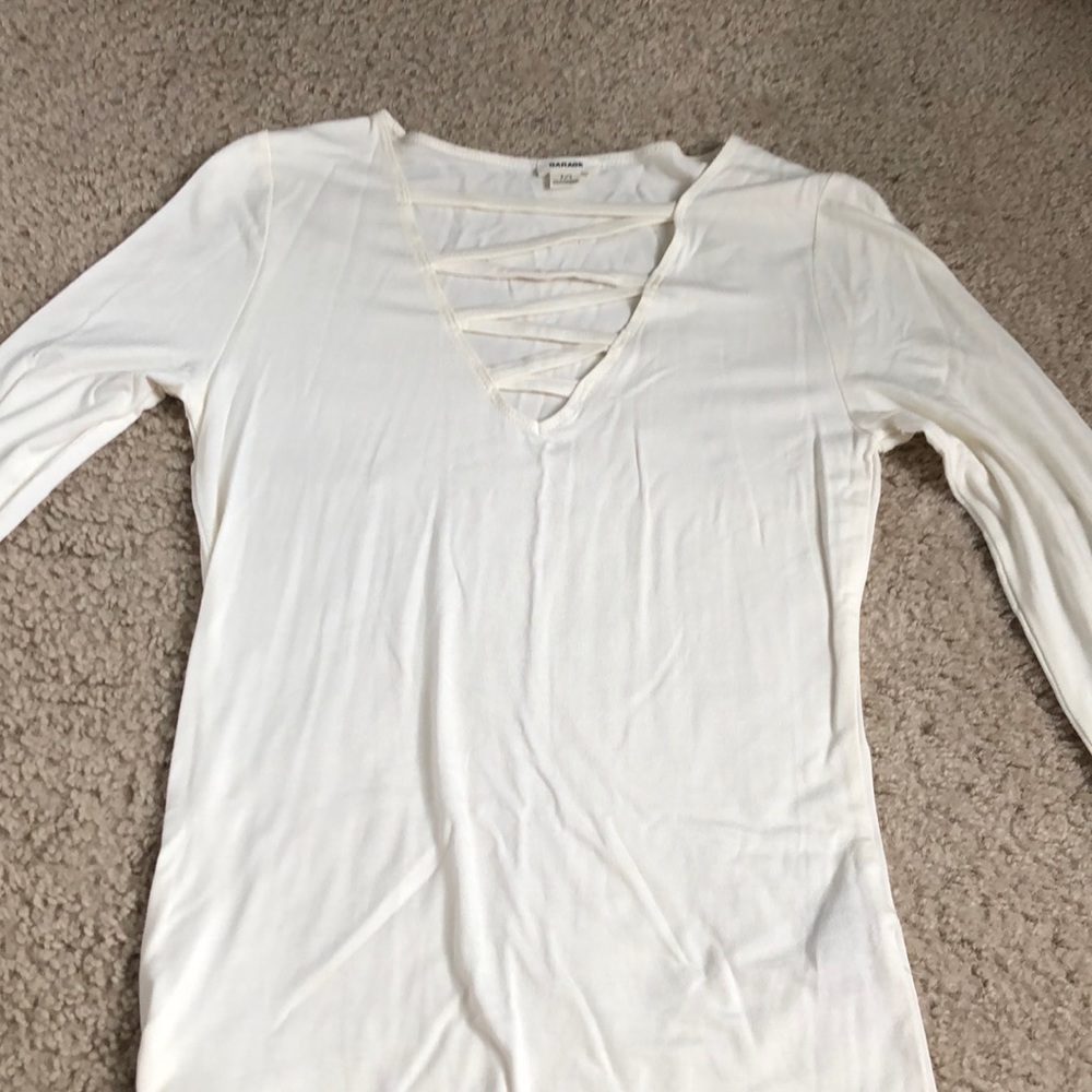 white criss cross shirt